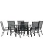 Alamont Home - Brazos Outdoor Rectangle Contemporary 7 Piece Patio Set - Black - Image 1