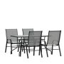Alamont Home - Brazos Outdoor Rectangle Contemporary 5 Piece Patio Set - Gray - Image 1