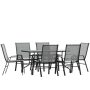 Alamont Home - Brazos Outdoor Rectangle Contemporary 7 Piece Patio Set - Gray - Image 1