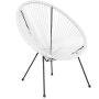 Alamont Home - Valencia Oval Comfort Take Ten Contemporary Bungee Bungee Chair - White - Image 1