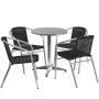 Alamont Home - Lila Outdoor Round Contemporary Aluminum 5 Piece Patio Set - Black ALA-UMIB-181956 - Image 1