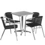 Alamont Home - Lila Outdoor Square Contemporary Aluminum 5 Piece Patio Set - Black ALA-UMIB-181958 - Image 1