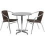 Alamont Home - Lila Outdoor Round Contemporary Aluminum 3 Piece Patio Set - Dark Brown ALA-UMIB-138382 - Image 1
