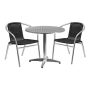 Alamont Home - Lila Outdoor Round Contemporary Aluminum 3 Piece Patio Set - Black ALA-UMIB-181963 - Image 1