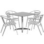 Alamont Home - Lila Outdoor Square Contemporary 5 Piece Patio Set - Aluminum ALA-UMIB-138393 - Image 1