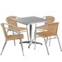Alamont Home - Lila Outdoor Square Contemporary Aluminum 5 Piece Patio Set - Beige ALA-UMIB-181954 - Image 1