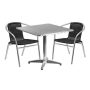 Alamont Home - Lila Outdoor Square Contemporary Aluminum 3 Piece Patio Set - Black ALA-UMIB-181965 - Image 1
