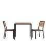 Alamont Home - Lark Outdoor Square Modern 3 Piece Patio Set - Teak ALA-YVEH-498338 - Image 1