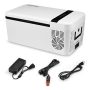 Costway - 16 Quart Portable Car Refrigerator Mini Cooler/ Freezer Compressor Camping - White - Image 1
