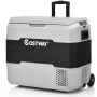 Costway - 42 QT Portable Car Refrigerator Dual-Zone Car Cooler - Gray - Image 1