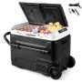 Costway - Dual Zone 12V Car Refrigerator 53QT Portable Compressor Fridge Freezer (-4℉~68℉) for RVs - Black - Image 1
