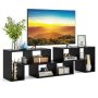 Costway - 3 PCS TV Stand for TV's up To 65" Console Entertainment Center Bookcase Shelves Black Wood - Black Wood Grain - Image 1
