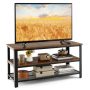 Costway - Industrial TV Stand Media Center for TVs up to 50 inch - Rustic Brown/Black - Image 1