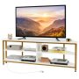 Costway - Corner TV Stand for TVs up to 65" TV Console Table with AC Outlets&USB A Ports White - White - Image 1