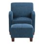 OSP Home Furnishings - Aiden Chair & Ottoman Herringbone - Navy - Image 1