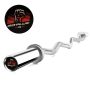 Costway - 48''Chrome Steel Olympic EZ Curl Bar 28mm Grip Home Gym Fitness Equipment - Silver - Image 1