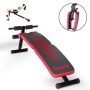 Costway - Folding Weight Bench Adjustable Sit-up Board Curved Decline Bench - Red - Image 1