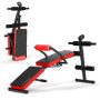 Costway - Multi-Functional Foldable Weight Bench Adjustable Sit-up Board with Monitor - Red - Image 1