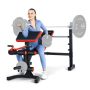 Costway - Multi-function Adjustable Olympic Weight Bench with Preacher Curl Home Gym Training - Black/Red - Image 1