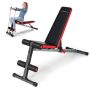Costway - Multi-function Weight Bench with Adjustable Backrest Home Gym Exercise Equipment - Black/Red - Image 1
