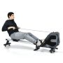 Costway - Folding Magnetic Rowing Machine with Monitor Aluminum Rail 8 Adjustable Resistance - Black - Image 1