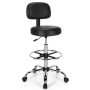 Costway Swivel Drafting Chair Tall Office Chair w/ Adjustable Backrest Foot Ring - Black - Image 1