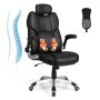Costway Kneading Massage Office Chair Height Adjustable Swivel Chair with Flip-up Armrests - Black - Image 1