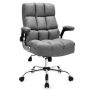 Costway Costway High Back Big & Tall Office Chair Adjustable Swivel w/Flip-up Arm Grey - Gray - Image 1