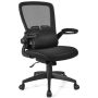 Costway Mesh Office Chair Adjustable Height&Lumbar Support Flip up Armrest - Black - Image 1