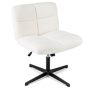 Costway Armless Office Chair with Adjustable Height 360Â° Rotation Soft Faux Fabric Study - White - Image 1