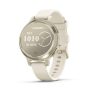 Garmin - Lily 2 Active GPS Smartwatch 33 mm Anodized Aluminum - Lunar Gold with Bone Silicone Band - Image 1
