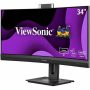 ViewSonic - VG3457CV 34" WUQHD Curved Video Conferencing Docking Monitor (USB-C) - Black - Image 1