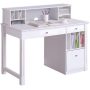 Walker Edison - 48" Wood Home Office Storage Computer Desk with Hutch - White - Image 1