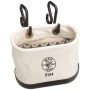 Klein Tools Canvas Bucket, 15-Pocket Aerial Oval Bucket with Hooks - Image 2