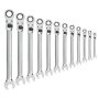 GEARWRENCH 72-Tooth 12 Point Metric XL Locking Flex Combination Ratcheting Wrench Set (12-Piece) - Image 1