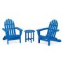 POLYWOOD Classic Folding Pacific Blue 3-Piece Adirondack Patio Seating Set - Image 1