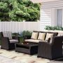 Atlantic Contemporary Lifestyle Atlantic Bradley 4-Piece Black Synthetic Wicker Patio Seating Set with Light Grey Cushions - Image 1