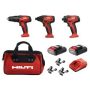 Hilti 12-Volt Lithium-Ion Cordless Rotary Impact Driver/Hammer Driver/Drill and Screwdriver Combo Kit (3-Tool) - Image 1