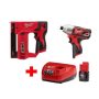 Milwaukee M12 12V Lithium-Ion Cordless 1/4 in. Hex Impact and 3/8 in. Crown Stapler Combo Kit W/(1) 2.0Ah Battery and Charger - Image 1