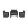 WESTIN OUTDOOR Wesson 4-Piece Wicker Patio Conversation Set with Black Cushions - Image 1
