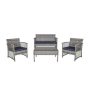 WESTIN OUTDOOR Highland Gray 4-Piece Patio Woven Rattan Wicker Sofa Patio Conversation Set, Navy - Image 1