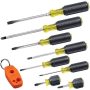 Klein Tools Screwdriver Set Plus Magnetizer, Cushion-Grip, 8-Piece - Image 1