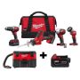 Milwaukee M18 18V Lithium-Ion Cordless Combo Tool Kit (4-Tool) w/ Wet/Dry Vacuum and Additional 5.0Ah Battery - Image 1