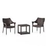 Noble House Astoria Multi-Brown 3-Piece Faux Rattan Patio Conversation Seating Set - Image 1
