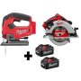 Milwaukee M18 FUEL 18V Lithium-Ion Brushless Cordless Jig Saw and 7-1/4 in. Circular Saw with (2) 6.0Ah Batteries - Image 1