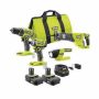 RYOBI ONE+ 18V Lithium-ion Brushless Cordless 4-Tool Combo Kit with (2) 2.0 Ah Batteries, Charger, and Bag - Image 1