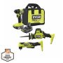 RYOBI ONE+ HP 18V Brushless Cordless Compact Impact Driver, Right Angle Drill, One-Handed Recip Saw, (2) Batteries, Charger - Image 1