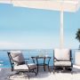 Boyel Living 3-Piece Powder-Coated Iron Outdoor Patio Conversation Furniture Set with Gray Cushions - Image 1