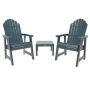 Highwood Hamilton Nantucket Blue 3-Piece Plastic Patio Conversation Set - Image 1