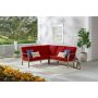 Hampton Bay Beachside Rope Look Wicker Outdoor Patio Sectional Sofa Seating Set with CushionGuard Chili Red Cushions - Image 1